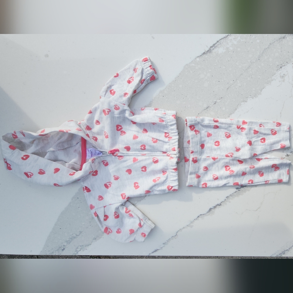 Carter's Heart Print Hoodie and Pants Set